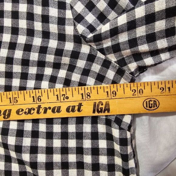 NWOT J JILL CHECKERED/ PLAID HALF BUTTONED SOFT COTTON LONGSLEEVES TOP SMALL - Picture 14 of 15